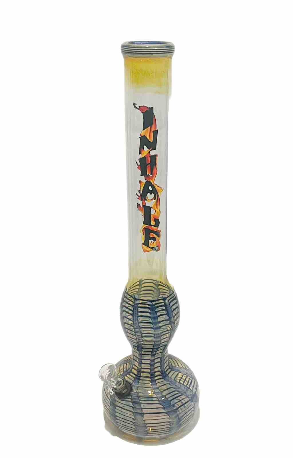 INHALE®️17 ” BOROSILICATE COLOR GLASS HOOKAH WATER PIPE MADE IN THE USA