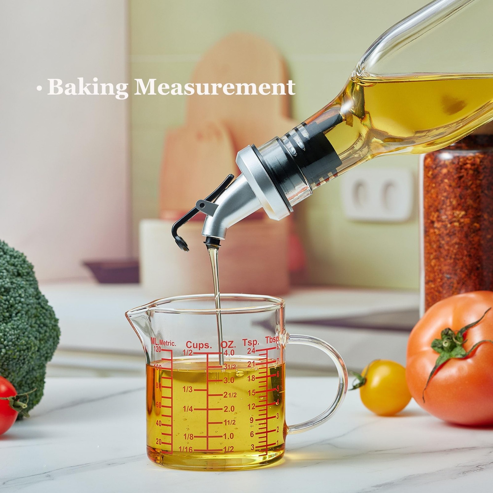 Ackers BORO3.3 Measure Glass -[Insulated handle | V-Shaped Spout]-Made of Hig…