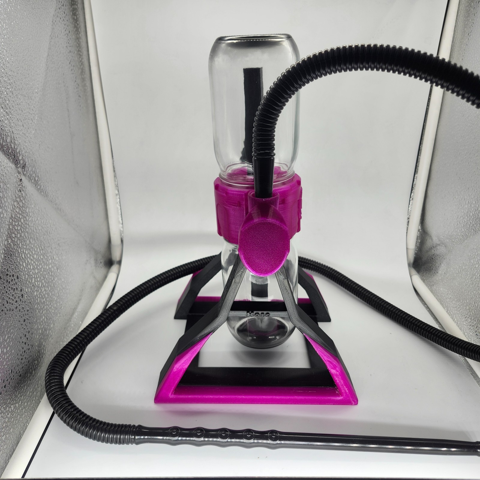 Gravity Water Hookah Pipe 360° Rotating Dual Glass Chamber | Magenta 12&Prime; Bong