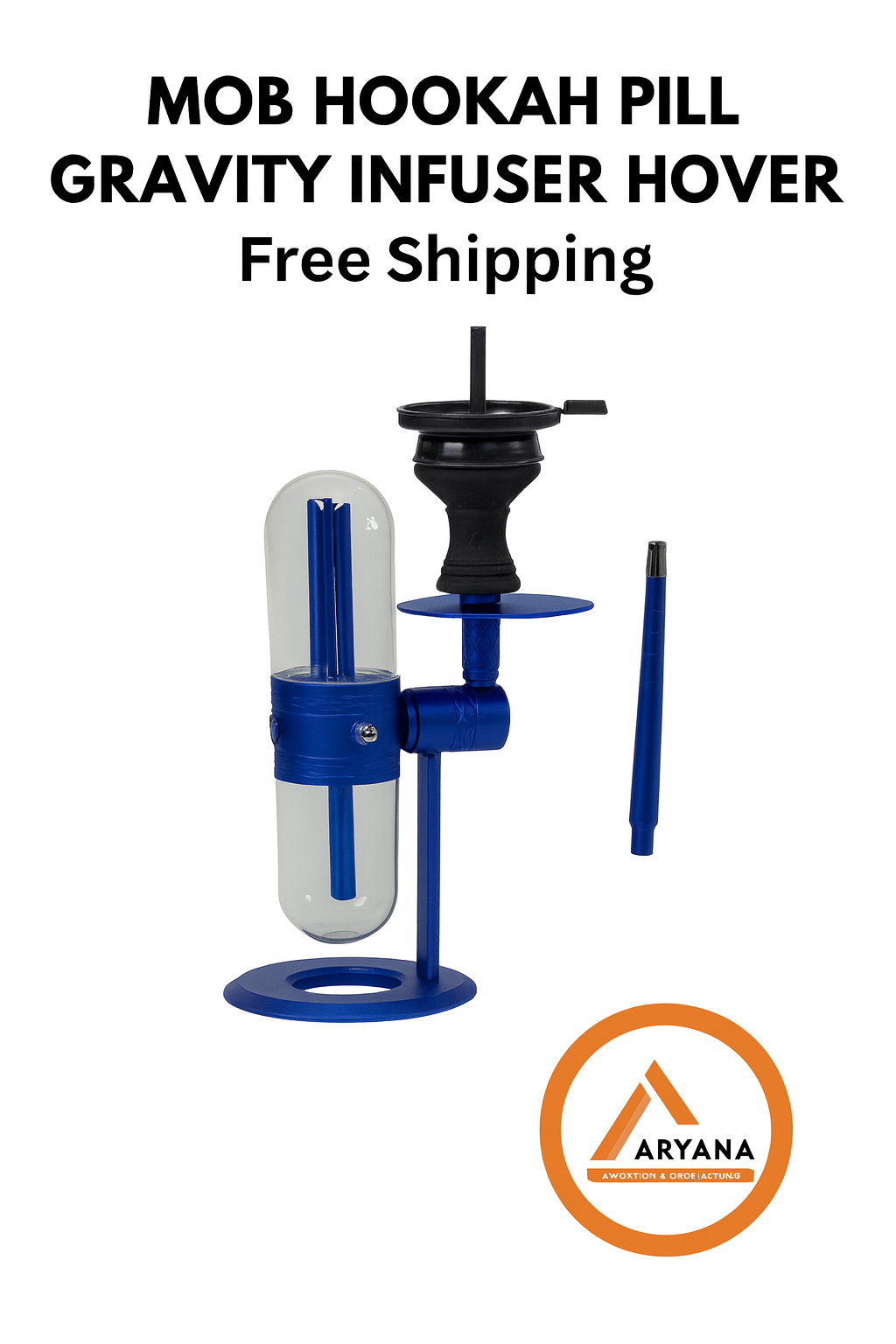MOB Hookah Pill Gravity Infuser Hover – Premium Modern Design (Blue / Black / Re