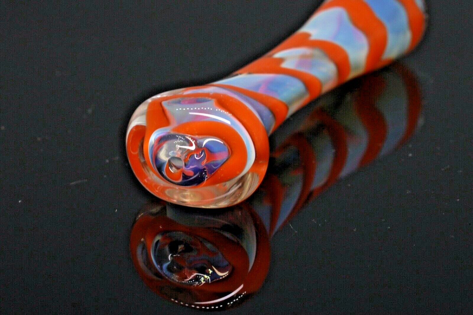 3” CHILLUM USA TOBACCO ONE HITTER OG BLOWN GLASS ART HEAVY HAND PIPE FLOWER BOWL