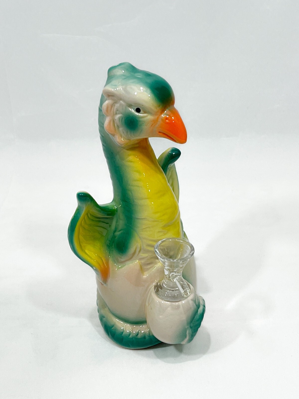 7.5&Prime; Ceramic Water Pipe – “DRAGON” Bubbler. With a glass-on-glass stem