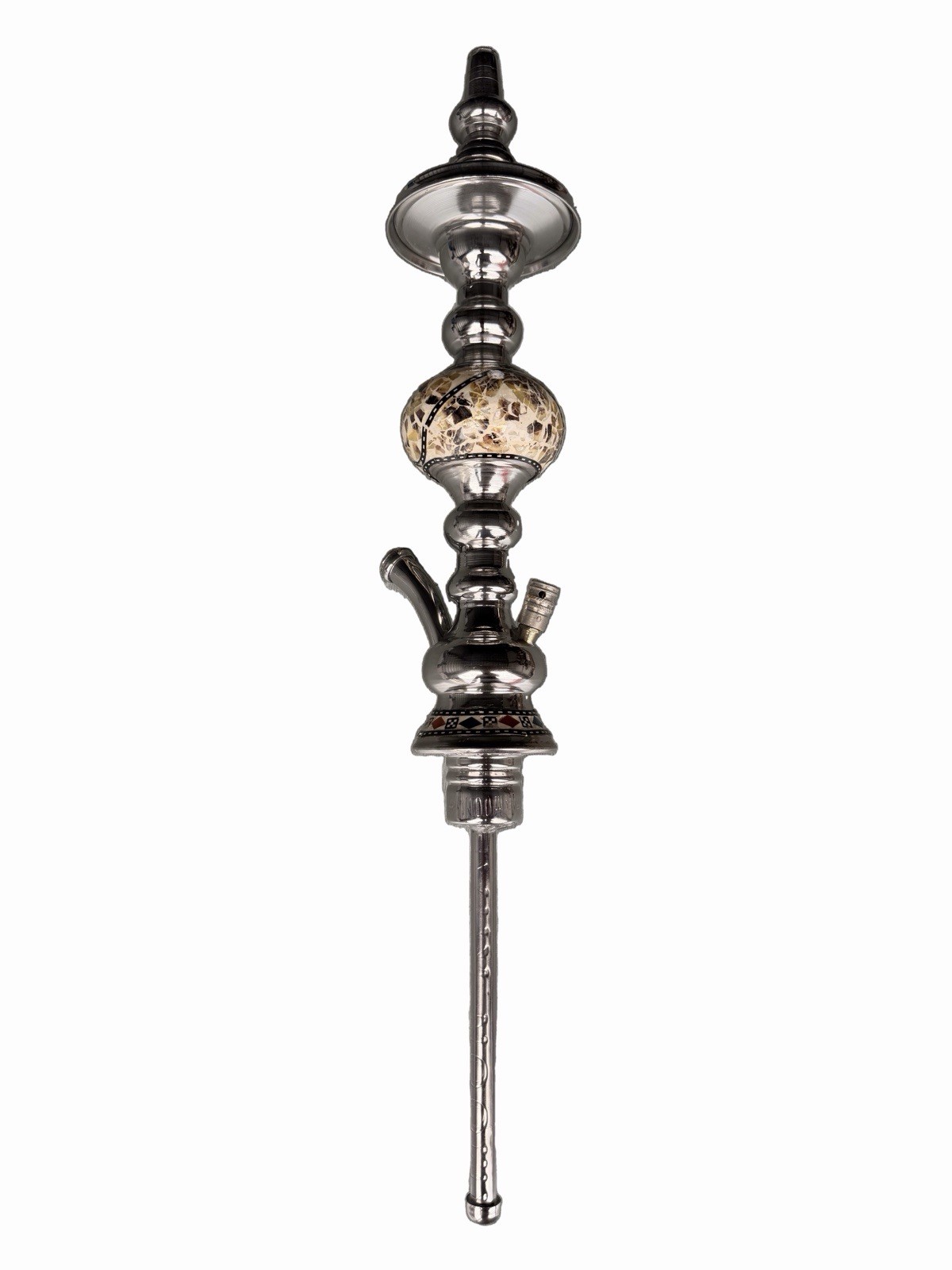 Khalil Mamoon Hookah Stem Only Silver Mosaic Inlay Ball Egyptian New No Base