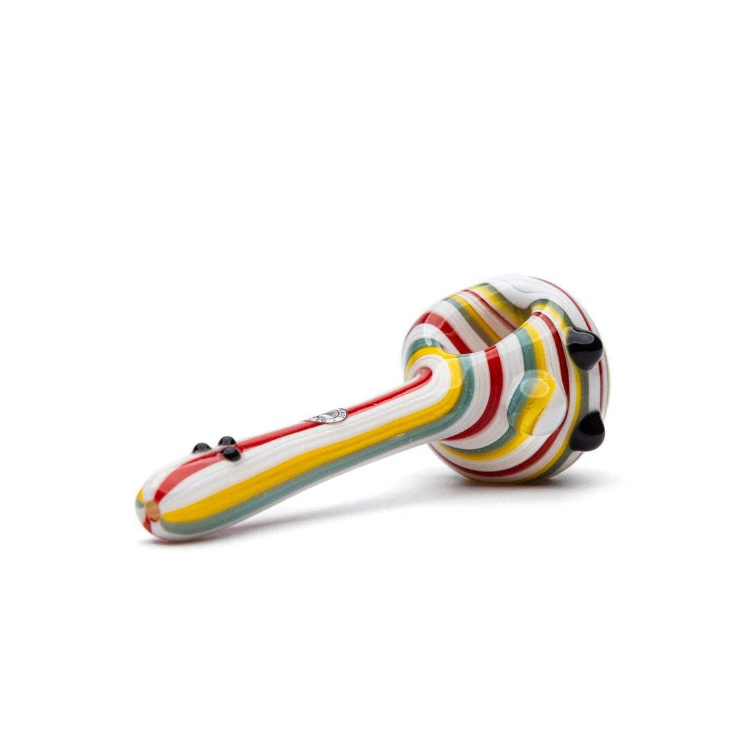 Roots Glass Wig Wag Spoon Pipe Colorful Heavy Hand Pipe TOBACCO PIPE