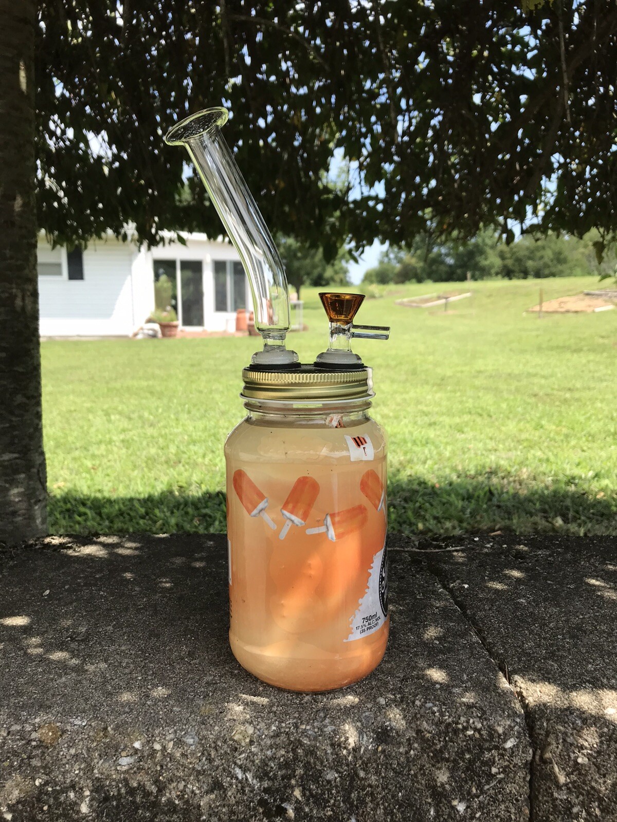 Mason Jar Bong Water Pipe 750ml Ole Smokey Tennessee Whiskey Creamsicle 14mm