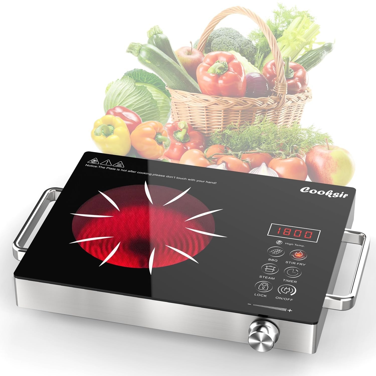 Single Burner Electric Cooktop Countertop Burner 110V 1800W | One Burner Elec…