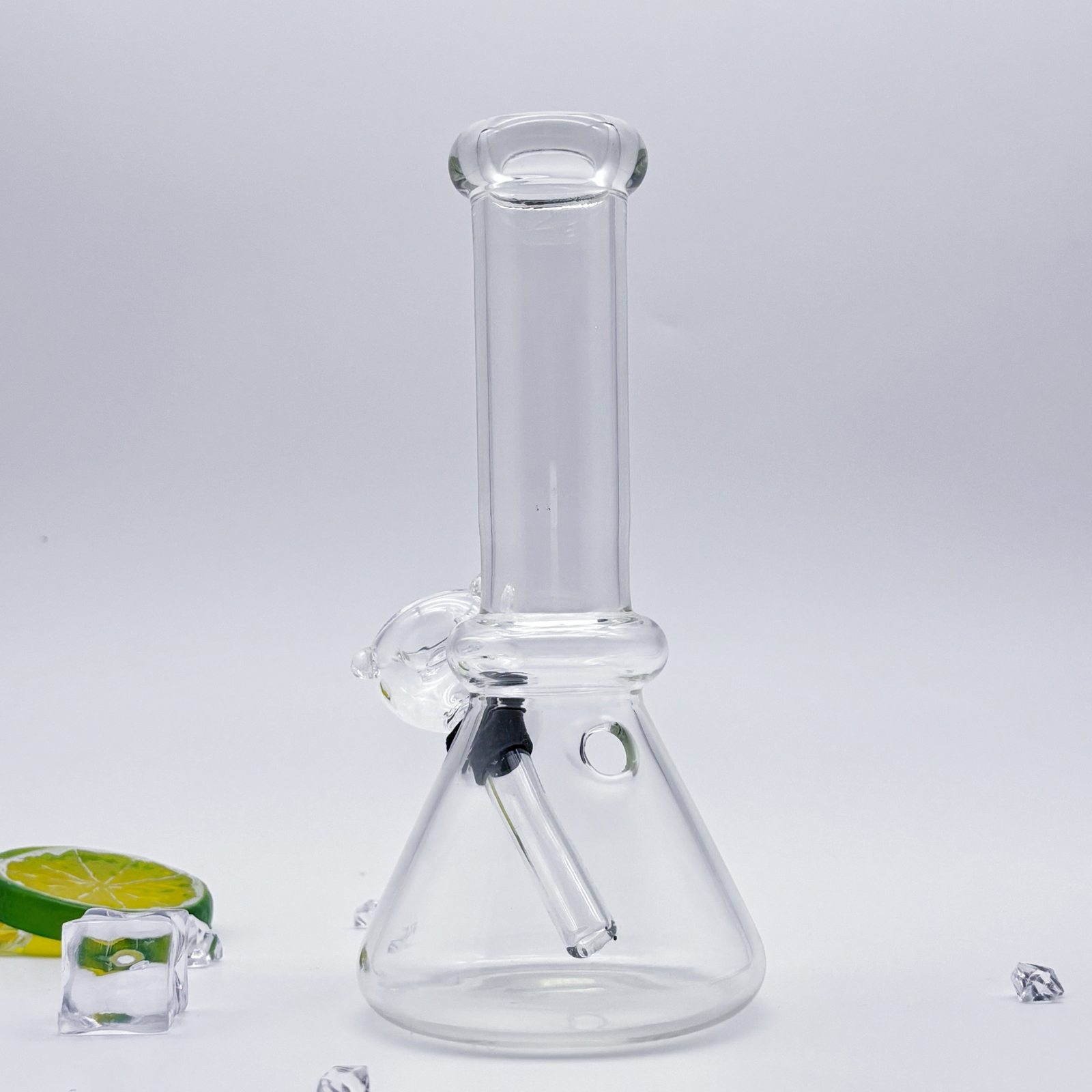 Clear 6&Prime; Classic Hookah Water Pipe Bong Tobacco Smoking Beaker Base w/ Carb Hole