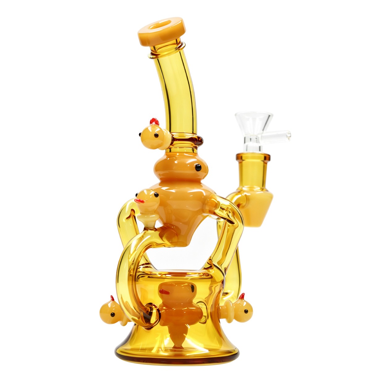 8in Hookah Recycler Glass Bong Water pipes Tobacco Smoking W/ 14mm glass bowl