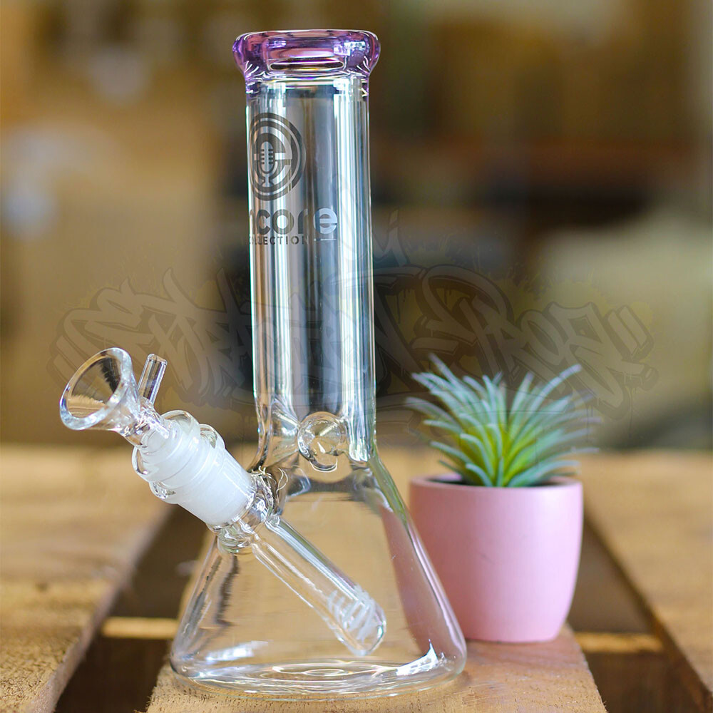 Hookah Water Pipe Heavy Glass 8 inch Tobacco Bong w/ ICE catcher Beaker Flask