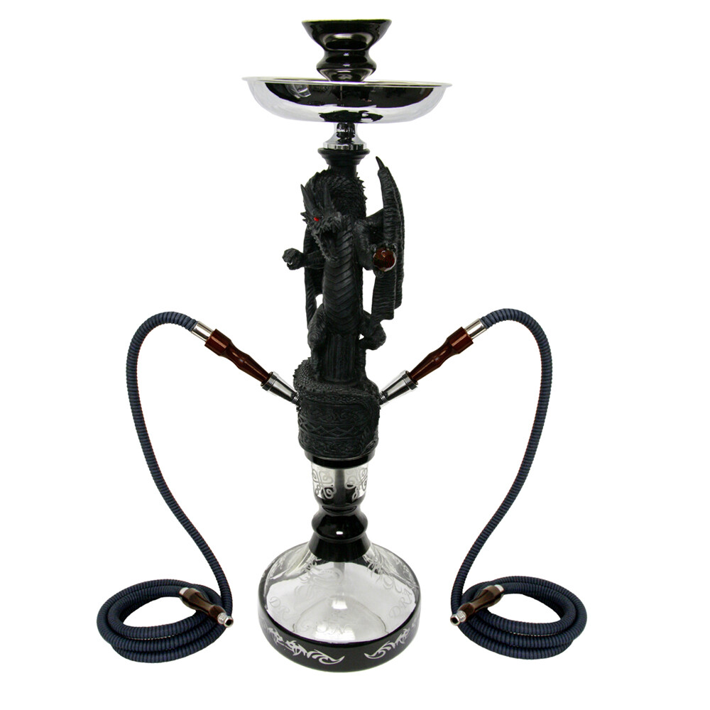 inhale Dragon Warrior Hookah – 2 Hoses, black
