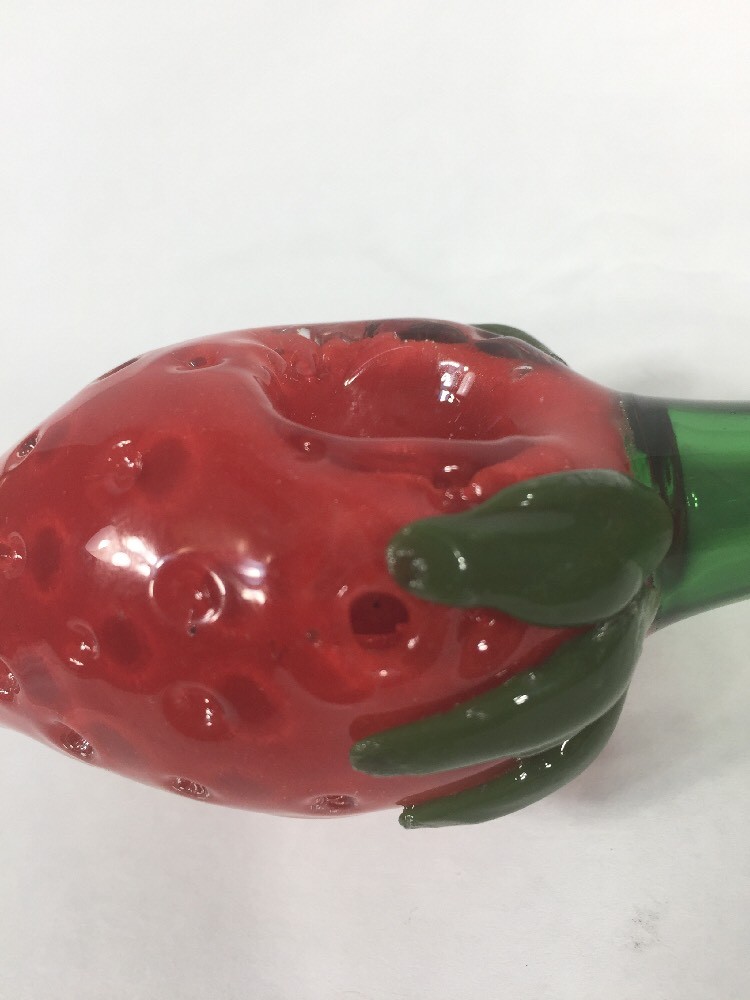 NEW USA TOBACCO SMOKING BLOWN GLASS STRAWBERRY RED GREEN SPOON SB1678 HOOKAH