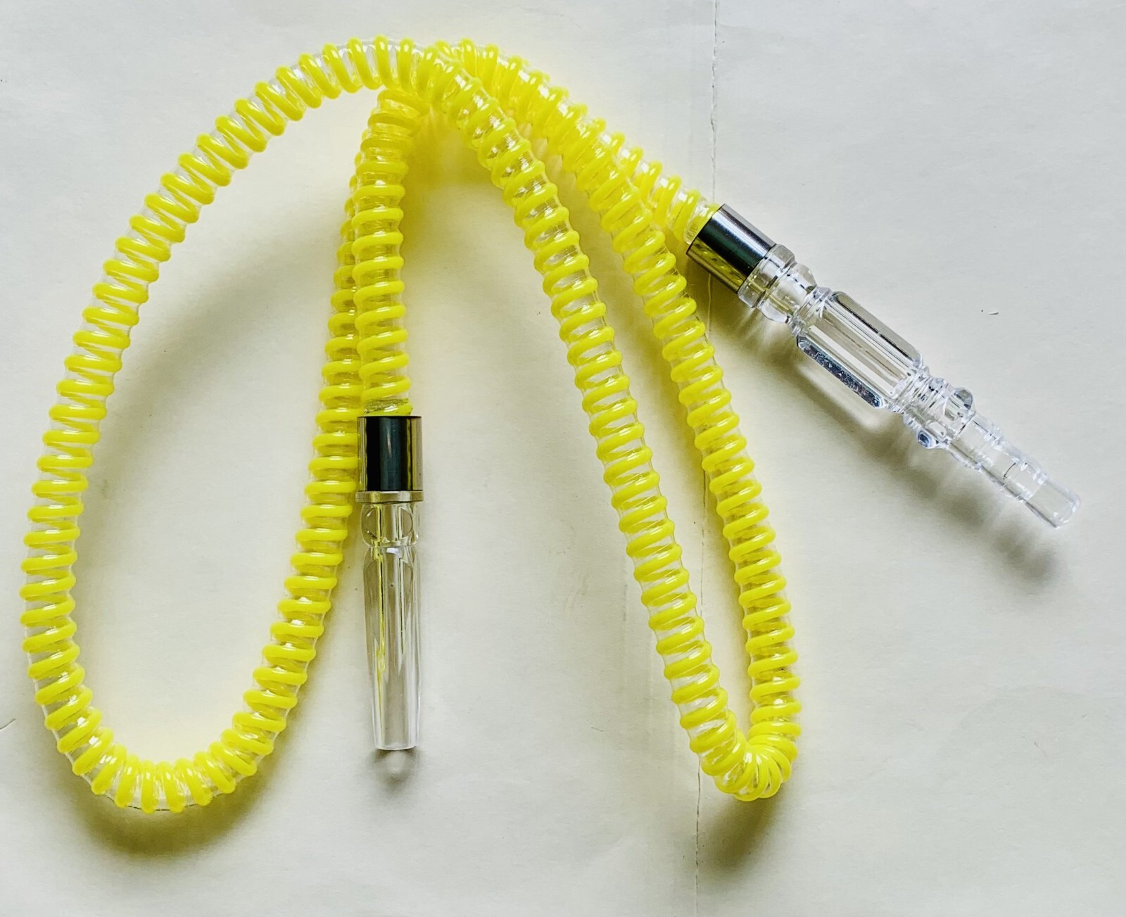 48 Inches Long Washable Plastic Yellow Hookah Hose with Acrylic Handle