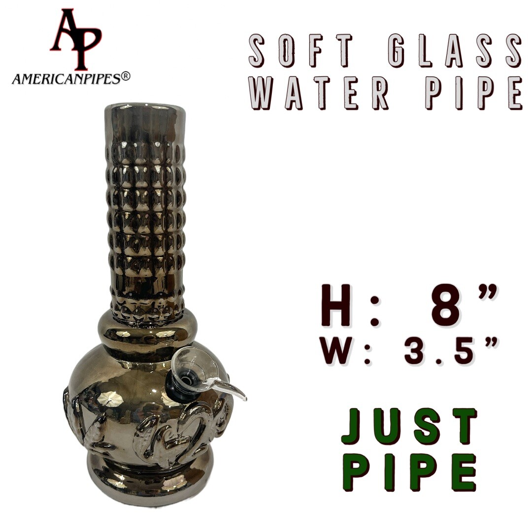 8” “Just pipe” Water Pipe/ Heavy Soft glass Pipes By INHALE & AmericanPipes