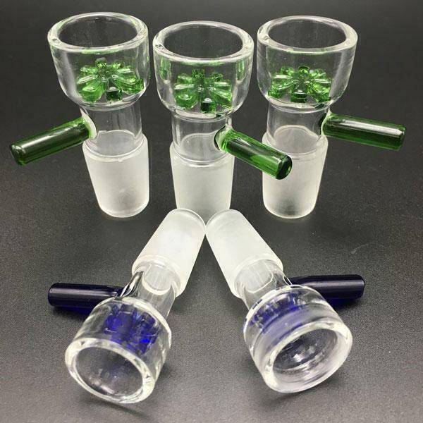 2PCS 14mm Male Funnel Slide Bowl For Glass Water Pipe Hookah Bong With Screen