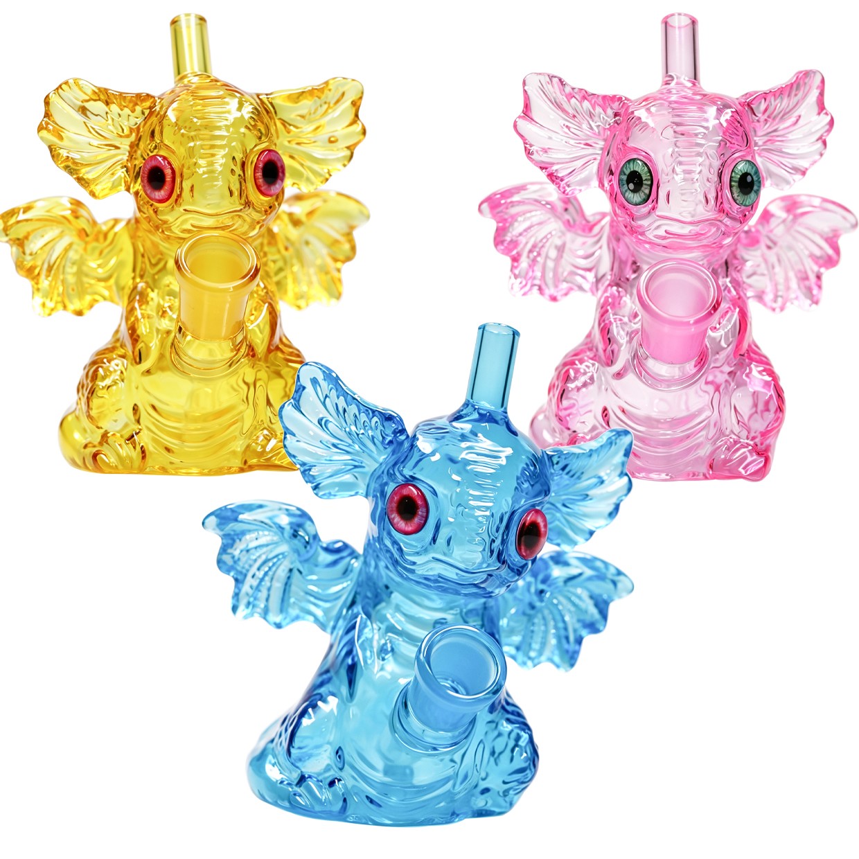 Random Monster Hookah 5in Glass Bong Water pipes Smoking BUBBLER Bongs 14mm Bowl