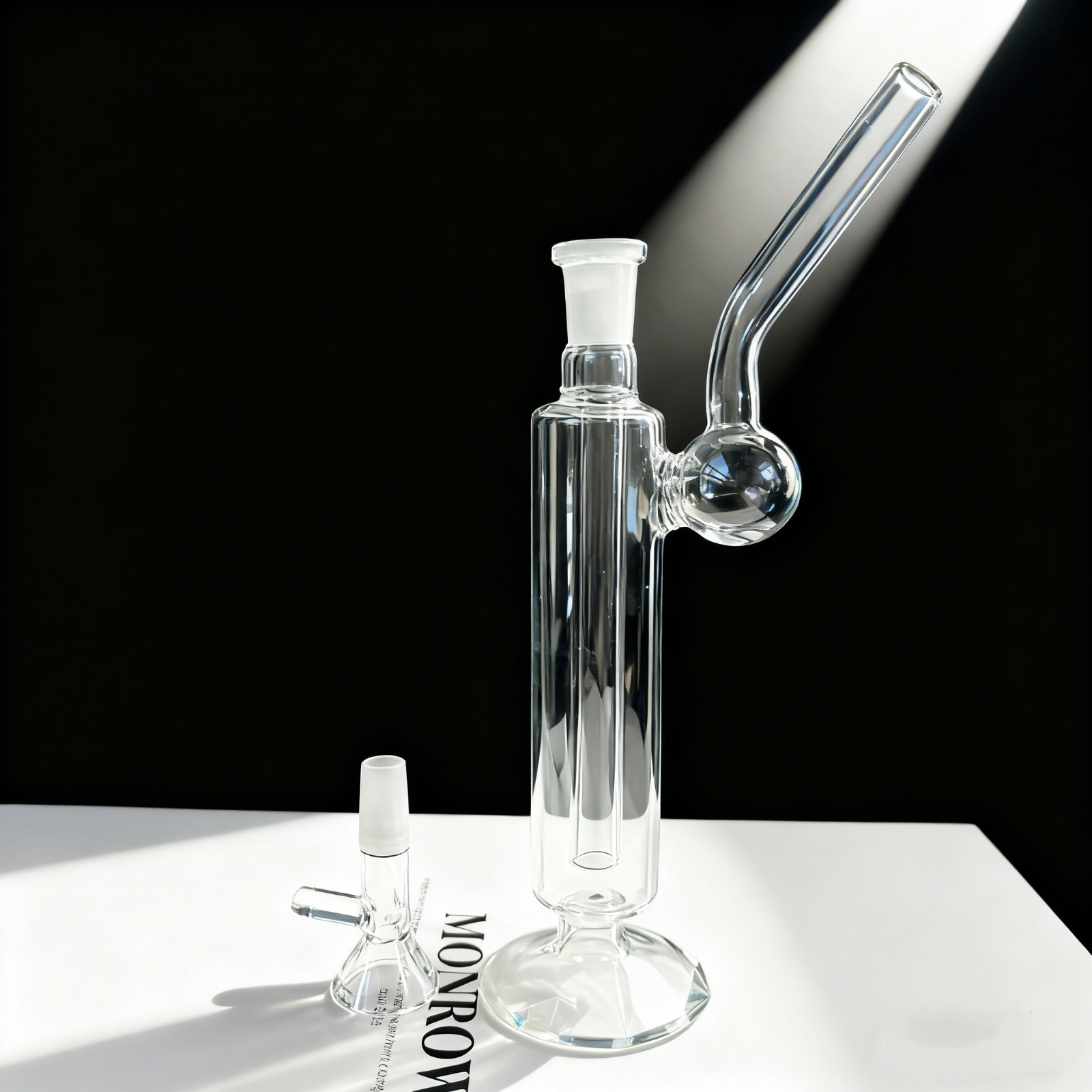 6.7&Prime; Glass Bong Straight Tube Smoking Water Pipe Portable Bubbler W/Herb Bowl