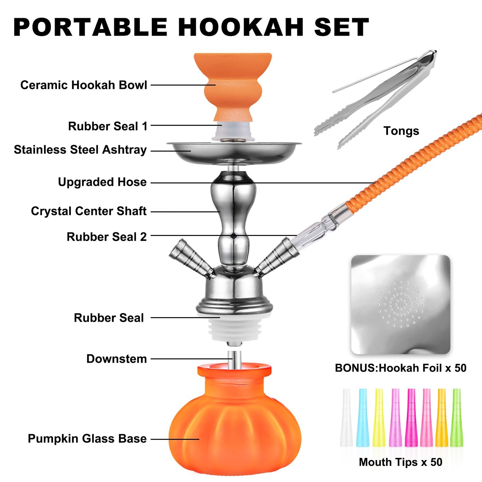 2 Hose Hookah Set 11 » Small Shisha Hookah Set With Mini Pumpkin Glass Vase, …