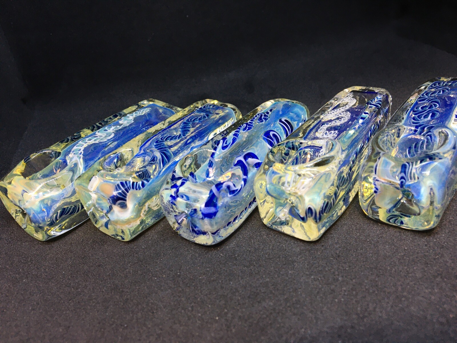 XC23B MINI BLOCK SQUARE BODY TOBACCO TUBE SMOKING HAND PIPE BLOWN GLASS 2.5” USA