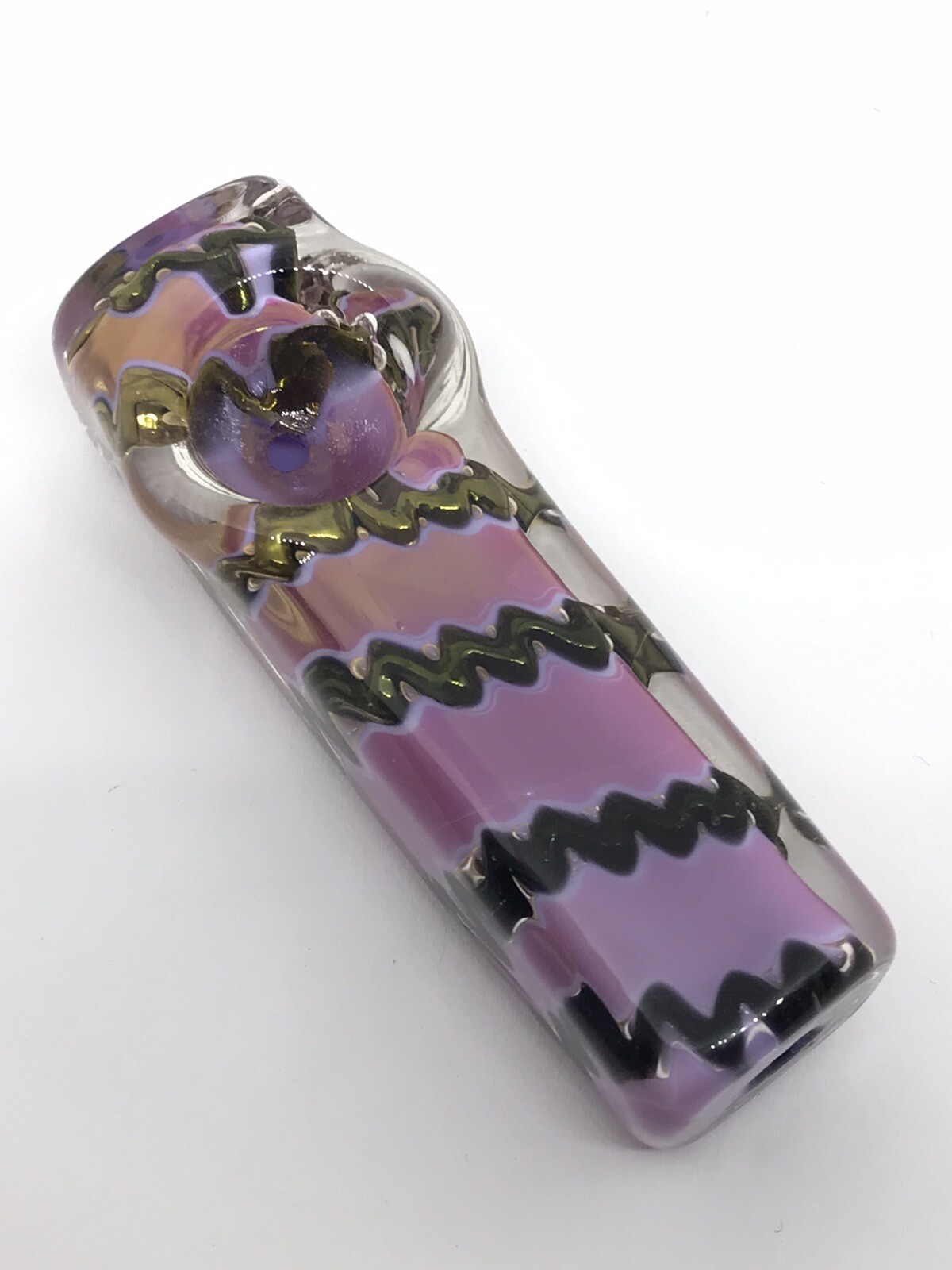 USA 3” MINI PIPE BLOWN GLASS HITTER POCKET BOWL CUBE BLOCK TOBACCO OG HAND HEAVY