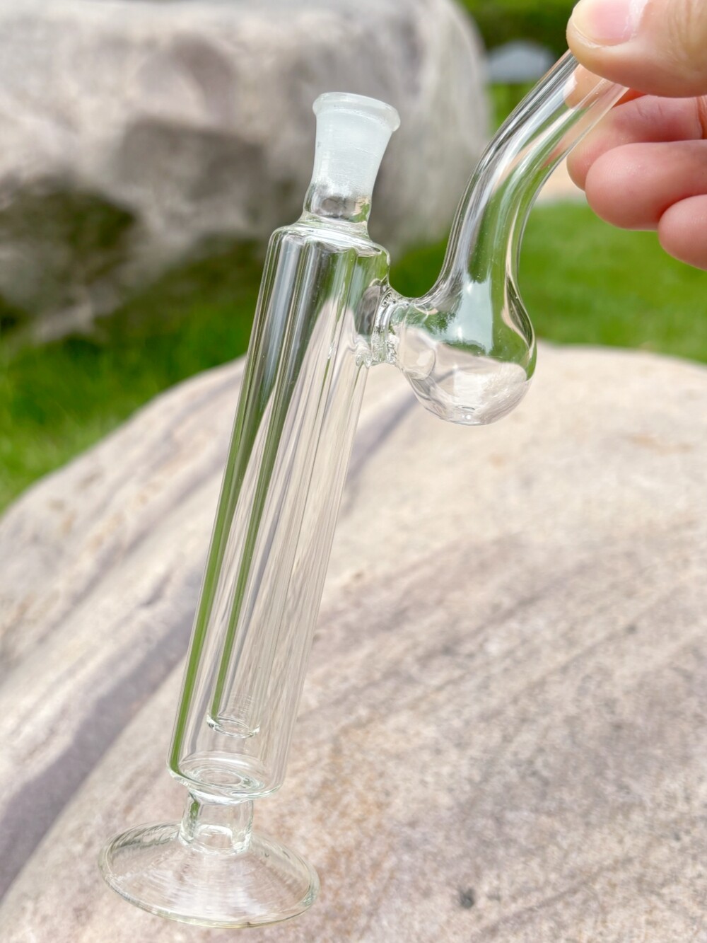 Clear 6&Prime; Mini Glass Bong Hookah Water Pipes Smoking Bubbler w/10mm Bowl Pipe