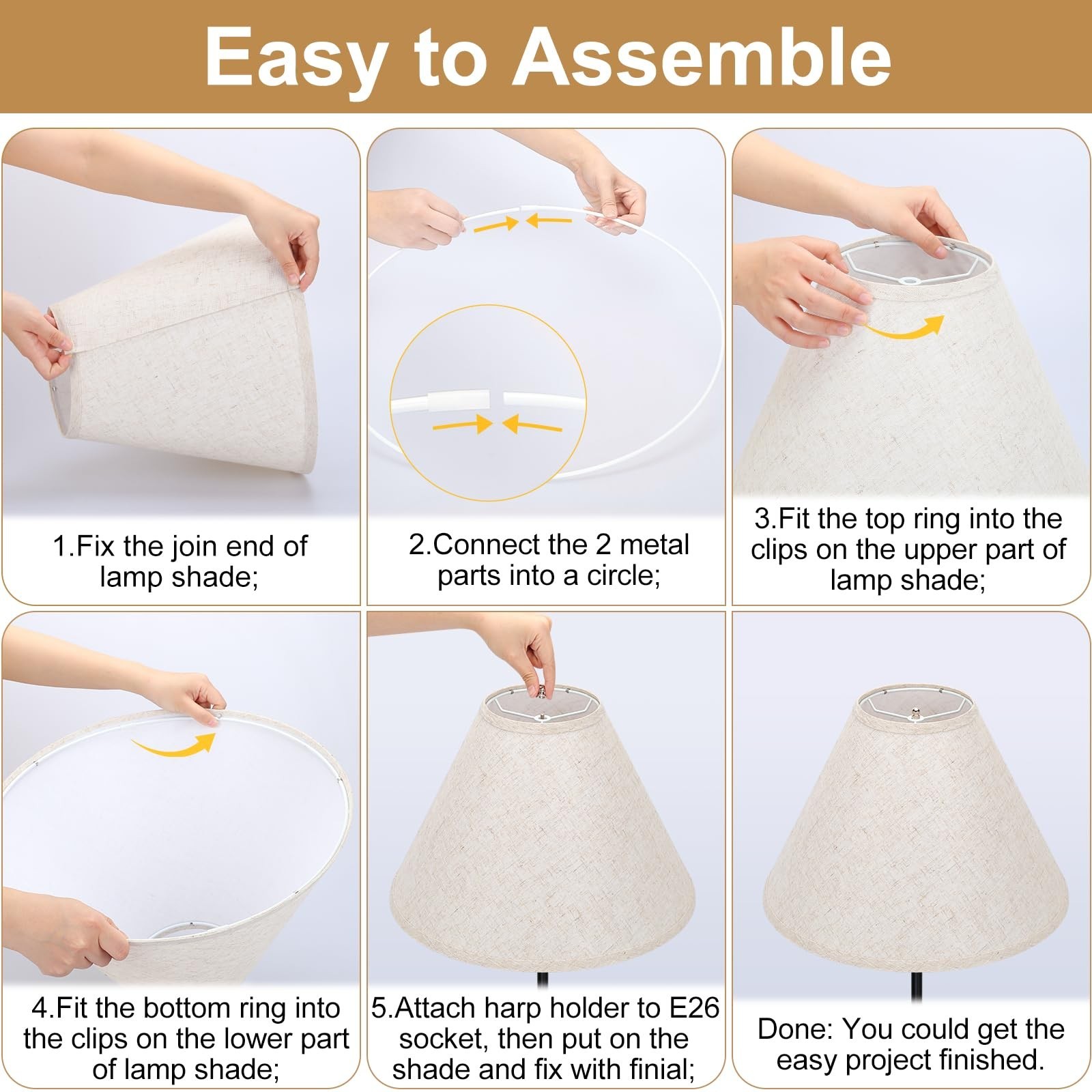 Seaside Village Empire Lamp Shades Set 2, 6&Prime; Top X 16&Prime; Bottom X 10.8&Prime; High
