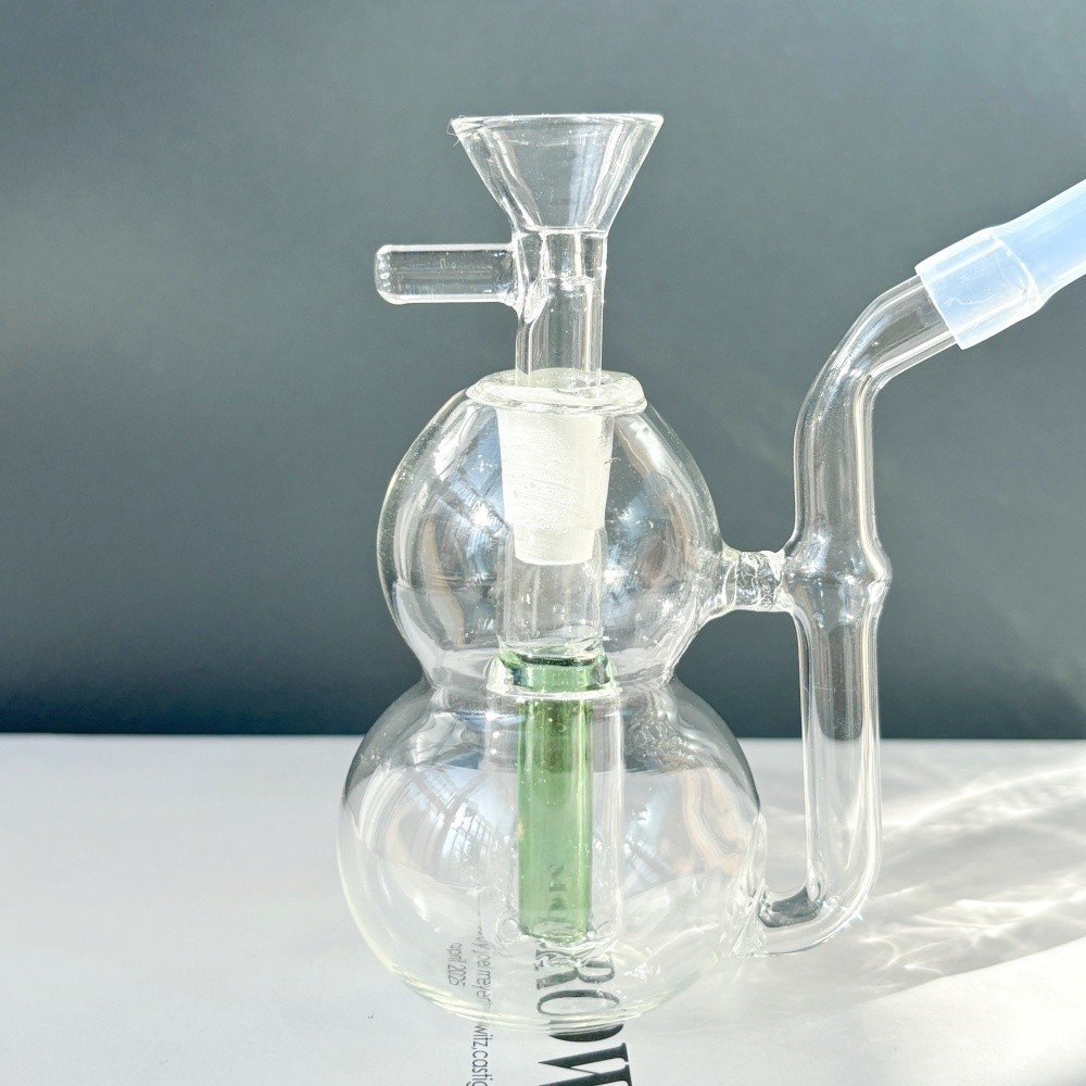 3.5inch Mini Glass Bong Bubbler Travel Water Pipe Shisha with 10mm Bowl & Hose