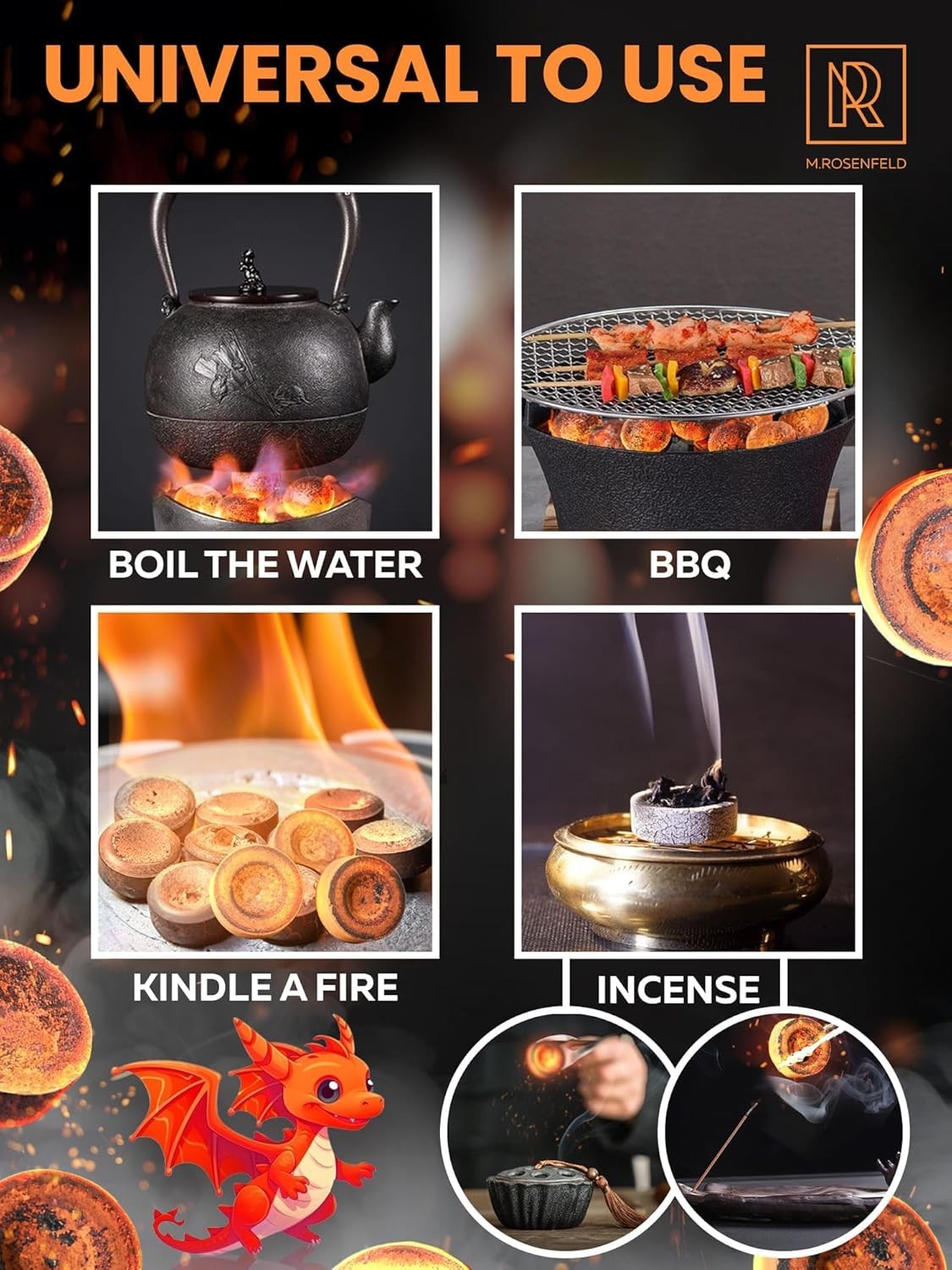 30 Pcs Charcoal Discs to Burn Incense – Hookah Charcoal Hookah Coals for Hookah