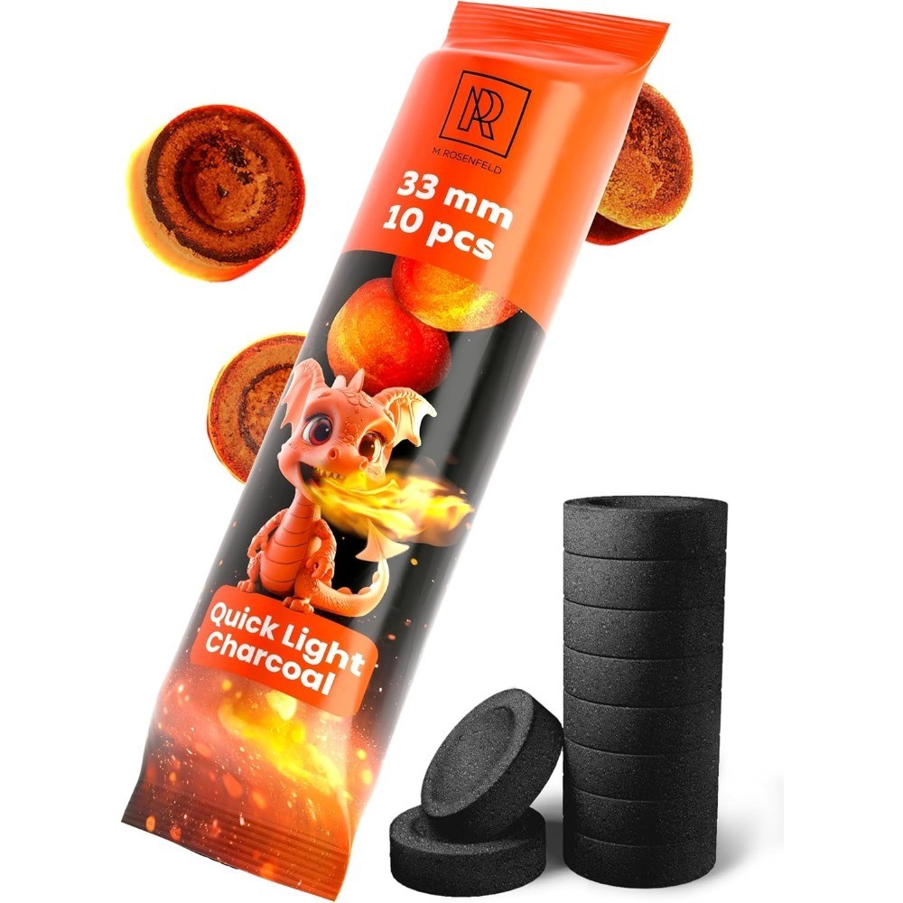 Hookah Charcoal Quick Light Coals 33mm Discs for Incense Burning Tablets Packs