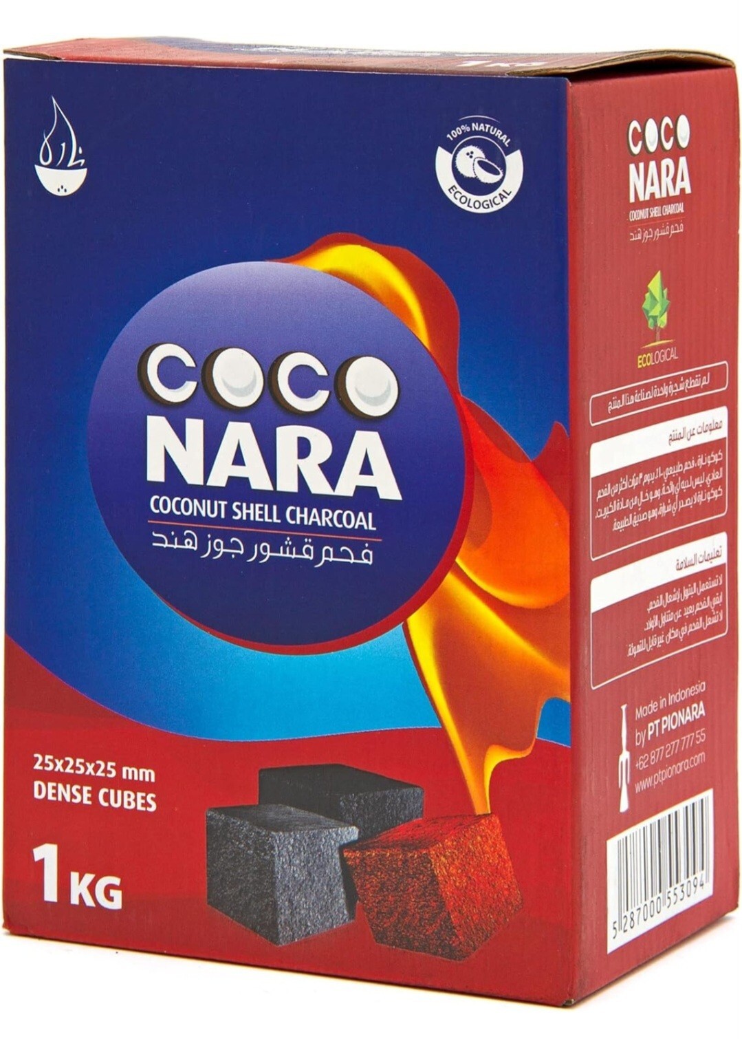 72 Pieces Coco Nara BIG CUBE Coconut Shell Charcoal Hookah Shisha 100% Natural