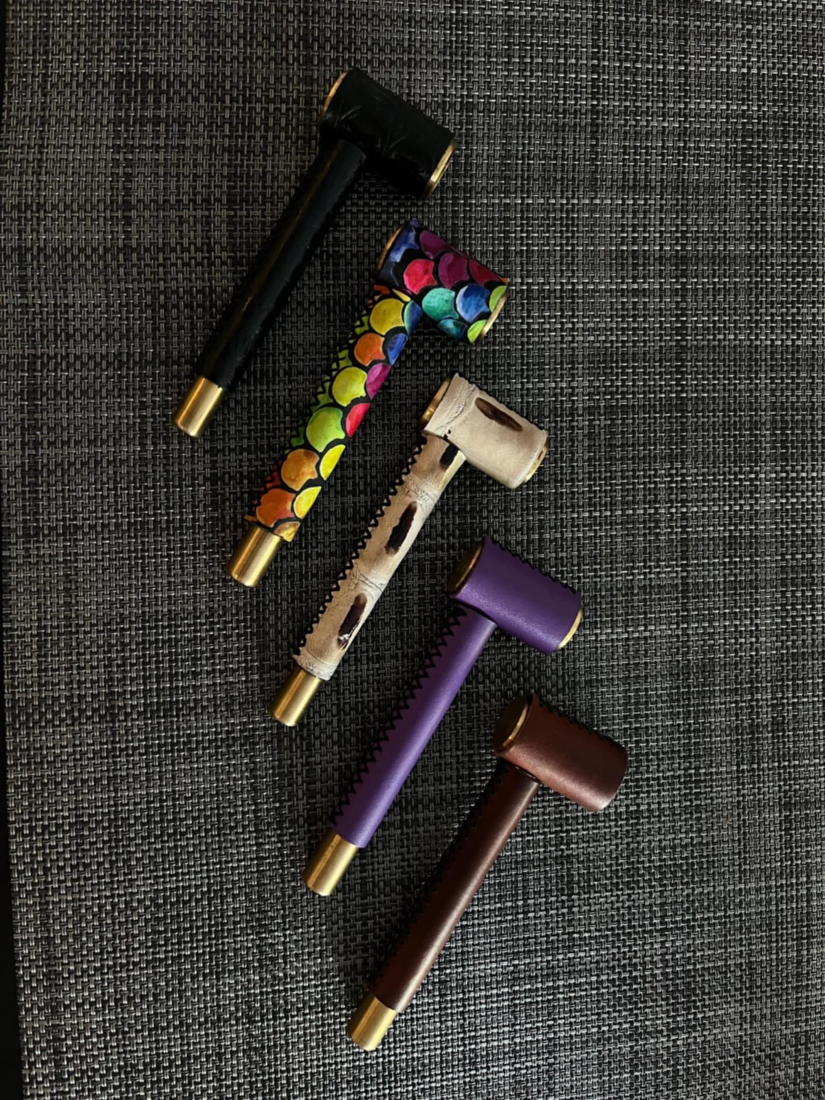 White Tripsy Pipe Brass Genuine leather Metal Bong Tobacco Smoke Hookah Shisha