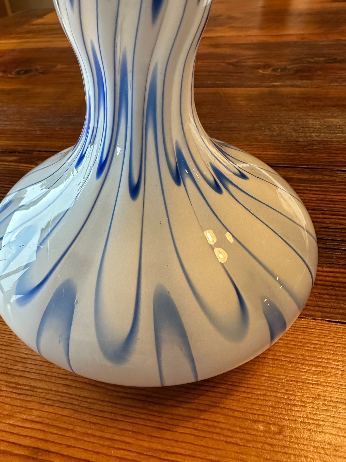 Hookah Hand-Blown Glass Base by Sahara Smoke Company – Blue Swirled Pattern