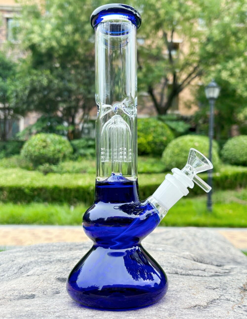 10 » Premium Glass Bong Tree Arm Perc Recycler Water Pipe Hookah Beaker Bubbler