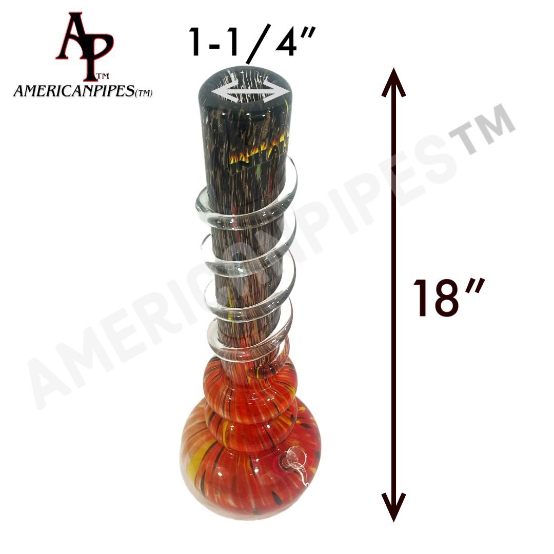 INHALE®️18&Prime; HEAVY DUTY SOFT GLASS WITH A GLASS PULL STEM