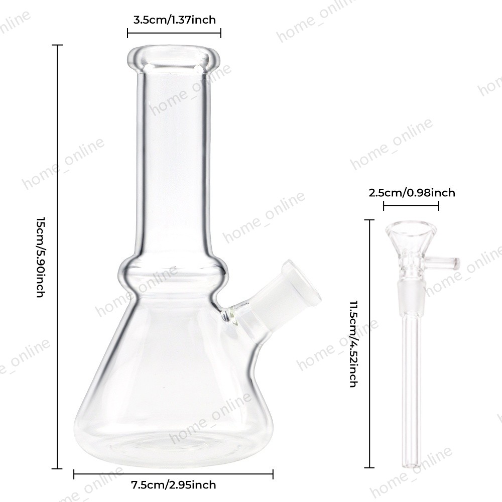 New 6&Prime; Small Glass Bong Smoking Tobacco Water Pipe 14MM Glass Bowl
