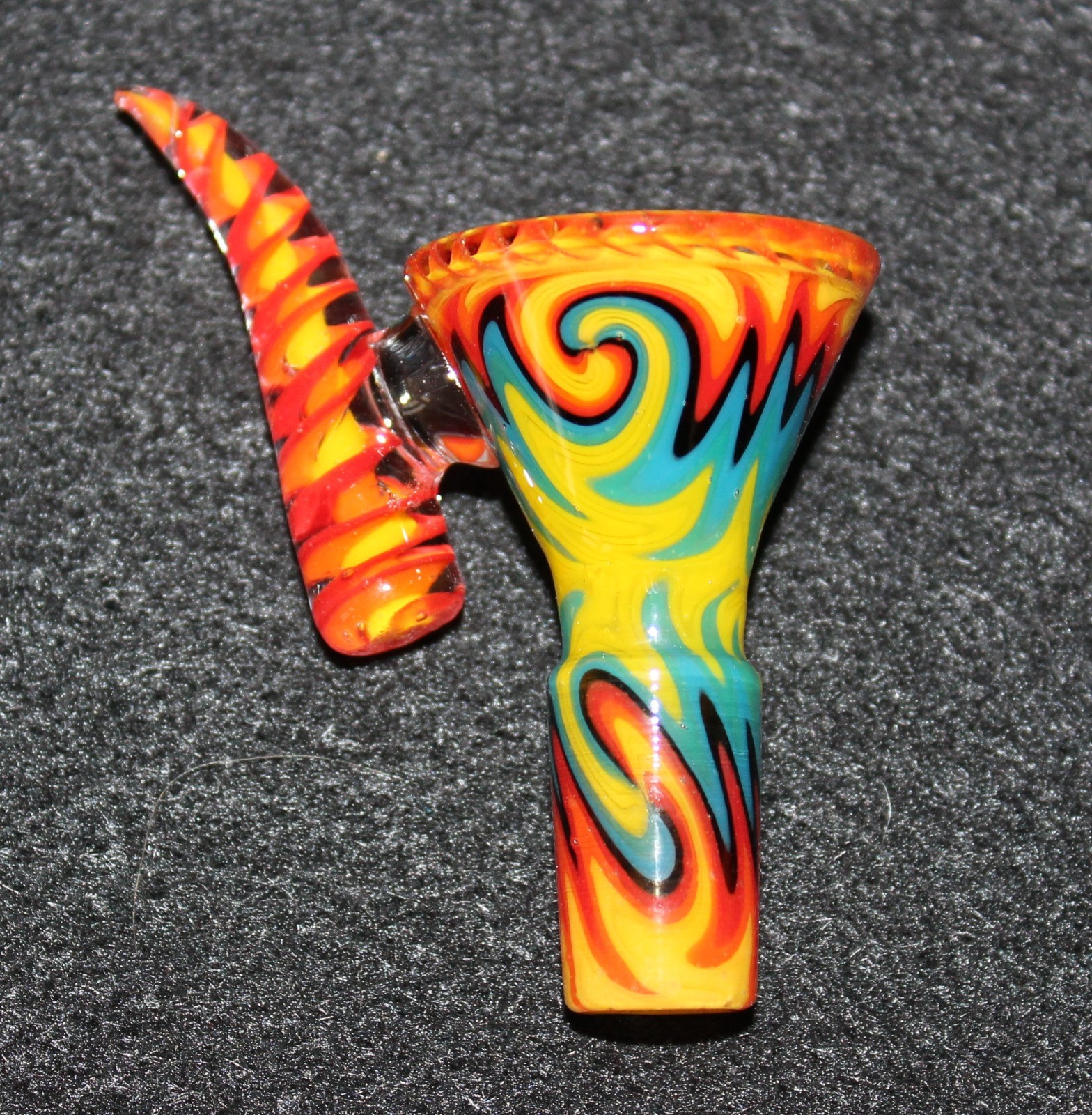 14mm TIKI VORTEX Glass Slide Bowl w/ built-in screen Tobacco Glass Slide Bowl