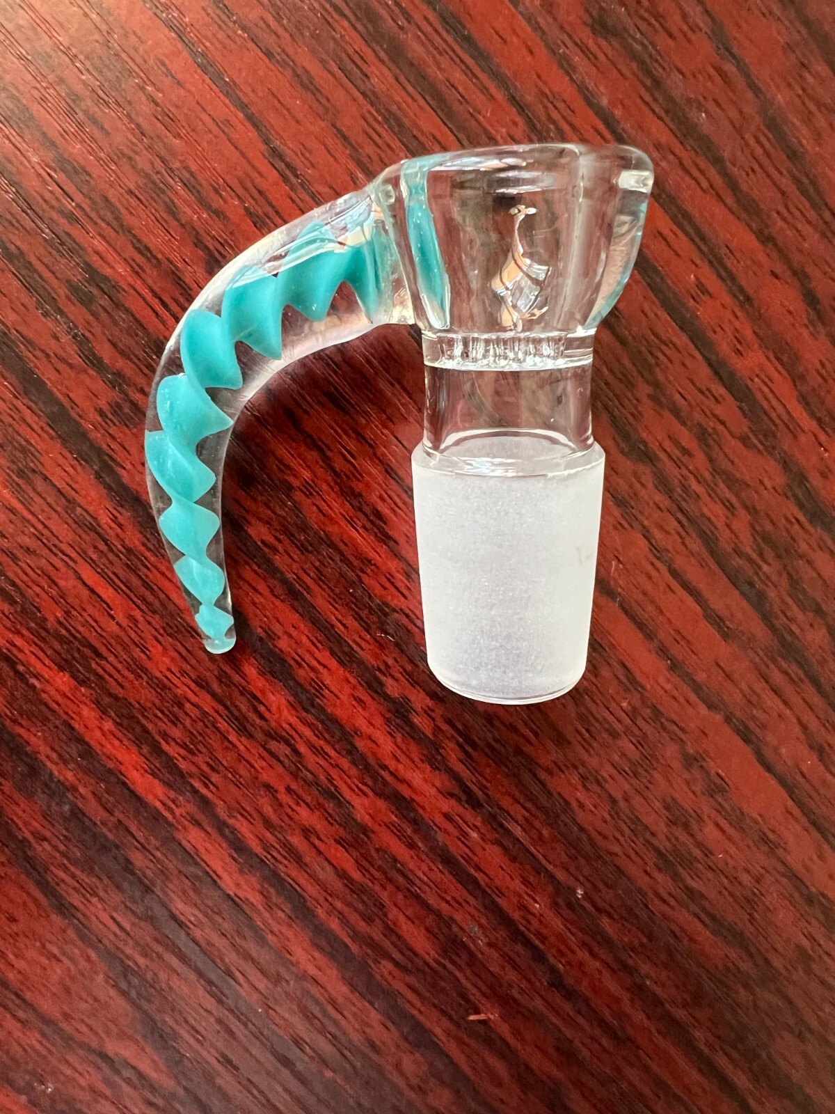 14mm Horn Bowl – VERY high quality thick glass built-in screen – Light Blue