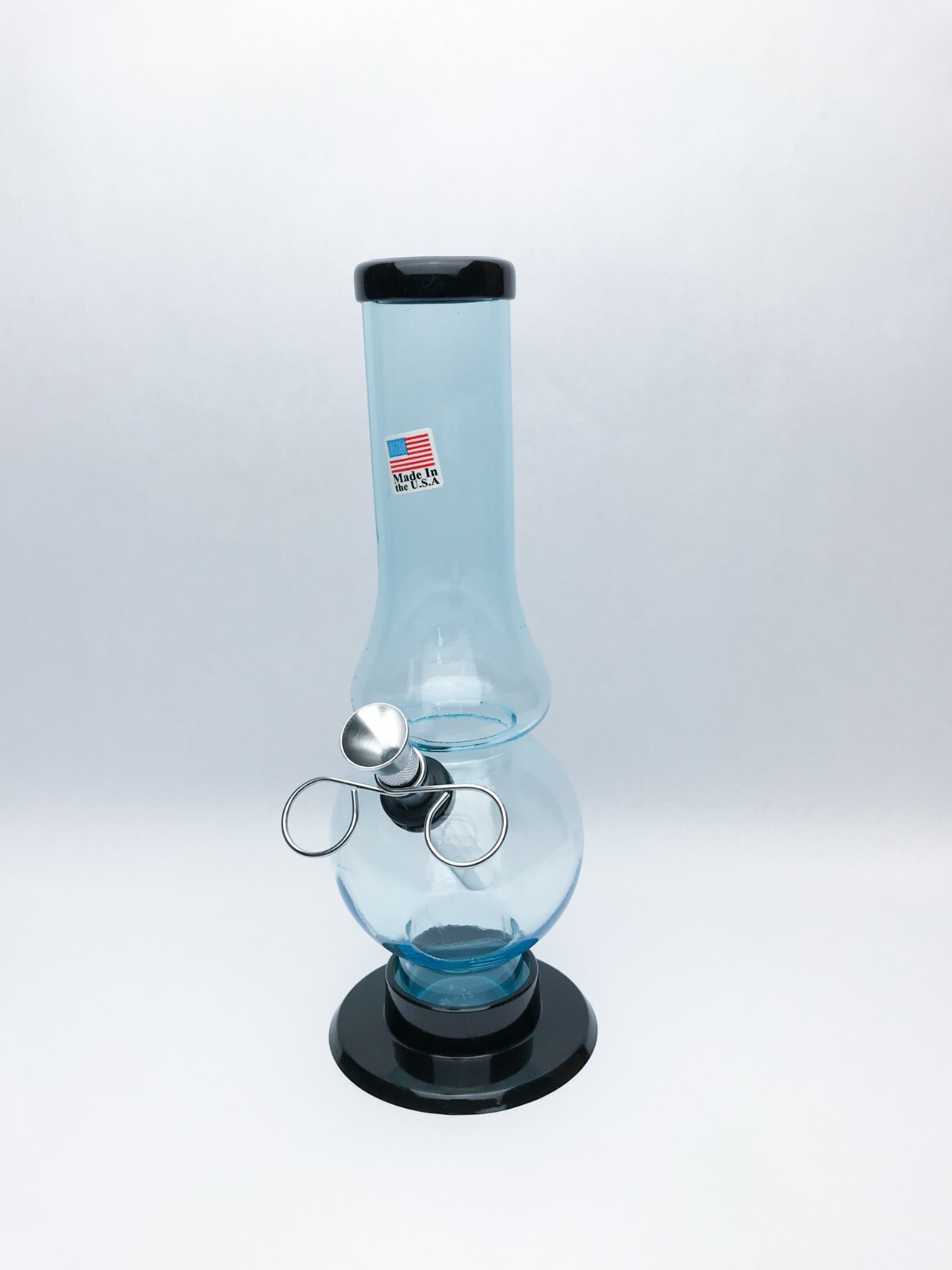 Acrylic 9&Prime; Inch Lt Blue Bubble Cone w/ Metal Slider Bowl HOOKAH WATER PIPE BONG
