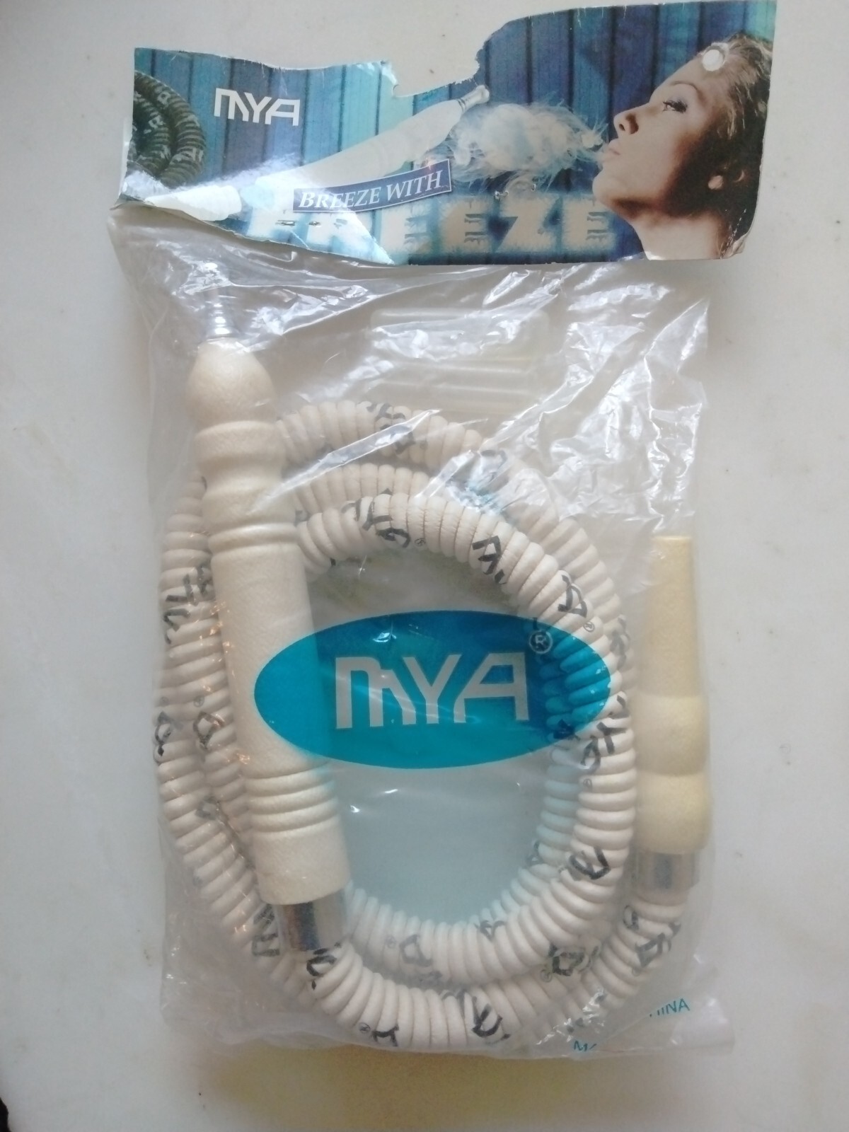 MYA ICE HOSE Freezable Silicone Freeze Cold Smooth Smoke Hookah WHITE Wood