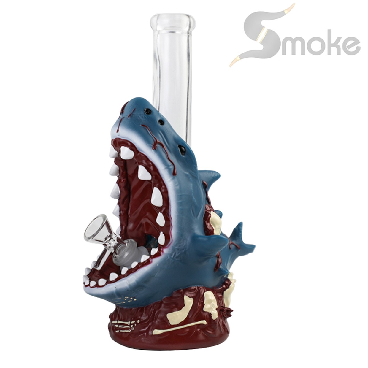 Shark 10inch Glass Bongs and Water Pipes Smoking &lsquo;Beaker&rsquo; Bongs Hookah 14mm bowl