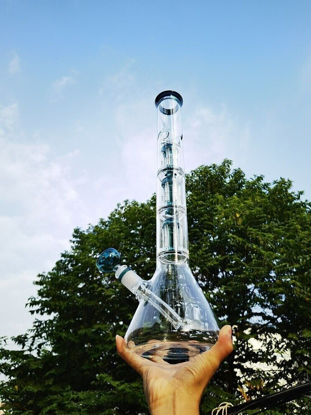 50cm Smoking Hookah Water Pipe Glass Bong Bubbler Hand Pipes Percolator Bongs