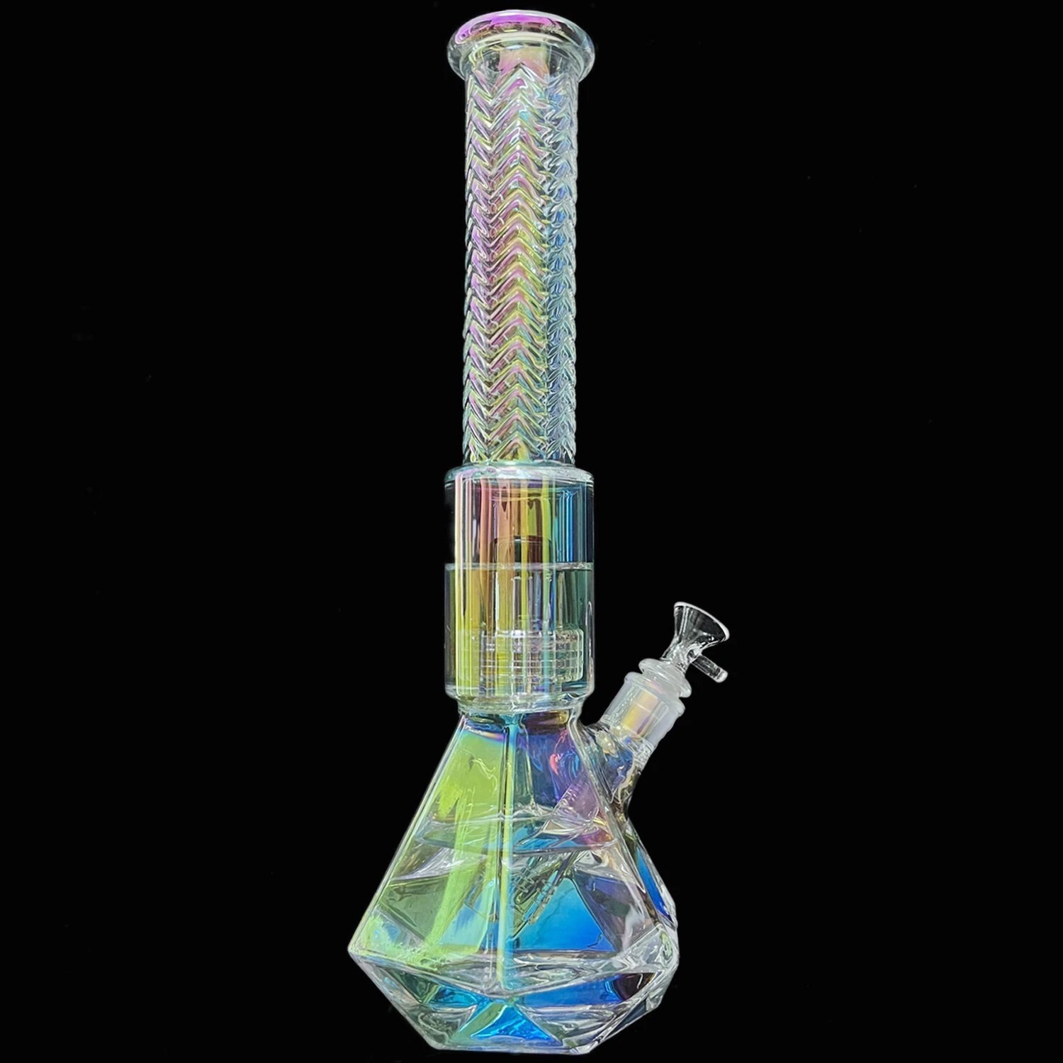 15&Prime; Heavy Glass Bong Smoking Hookah Colorful Percolate Water Pipe 14mm bowl