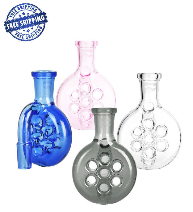 14mm Swiss Perc Ash Catcher 90° Degree Glass Male * Colors Vary