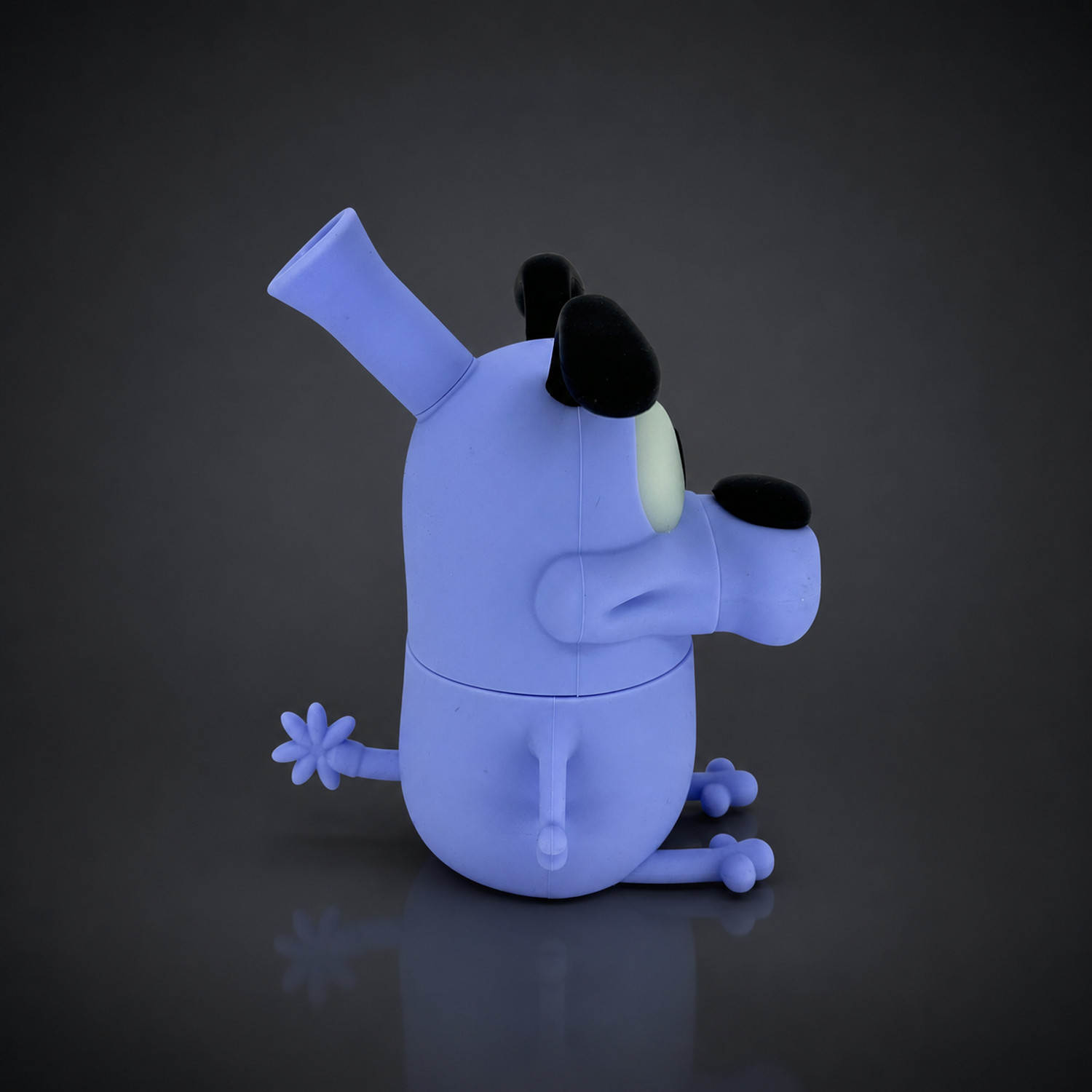 6&Prime; Blue Scared Dog Character Silicone Bong Water Pipe Collectible 14mm Bowl