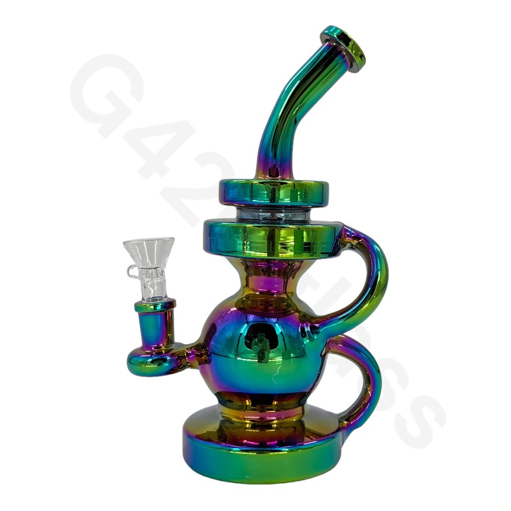 8 Inch Electroplate Recycler Ice Bong | Water Pipe
