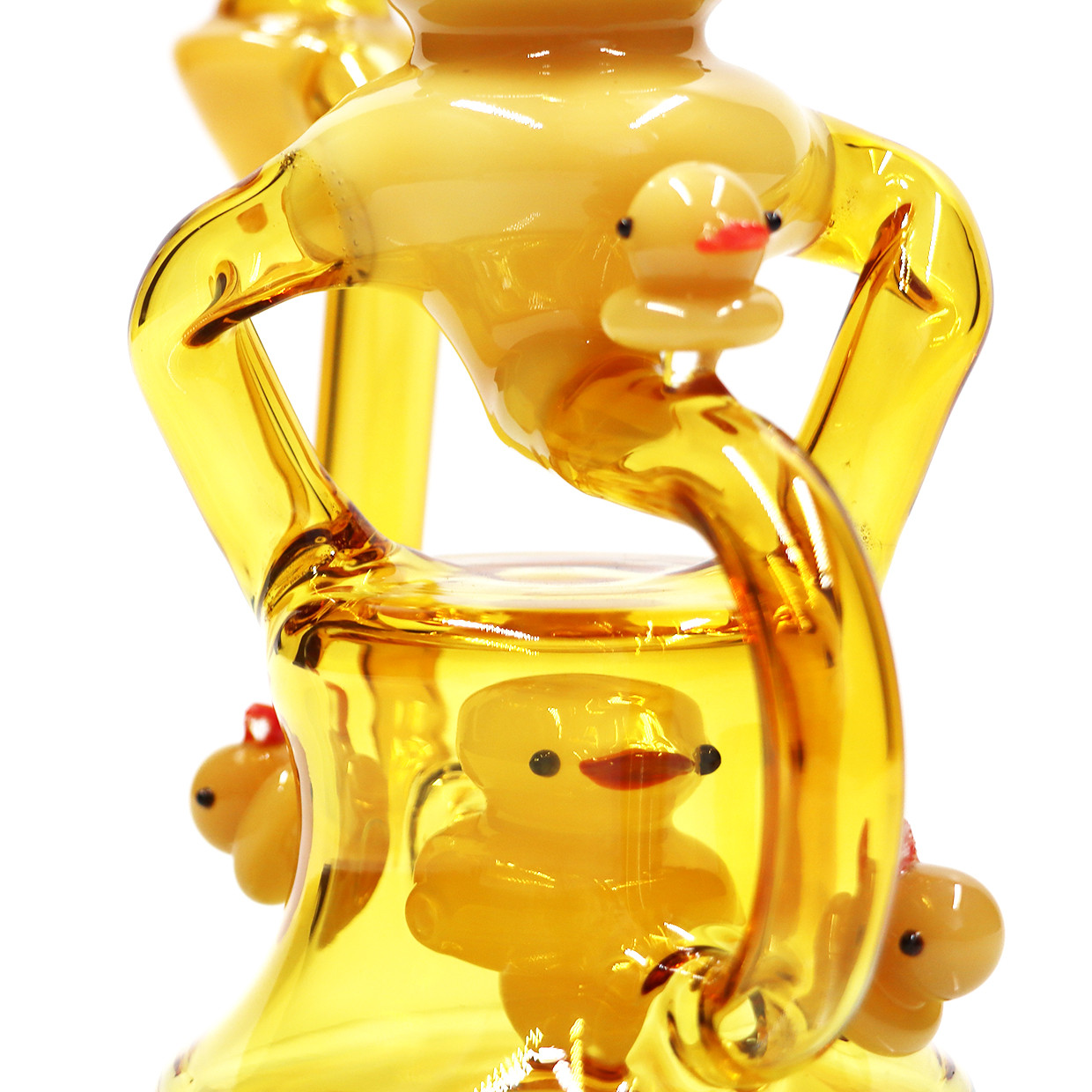 8in Duck Glass Bong Water Pipes Smoking Tobacco Recycler Bongs Hookah 14mm bowl