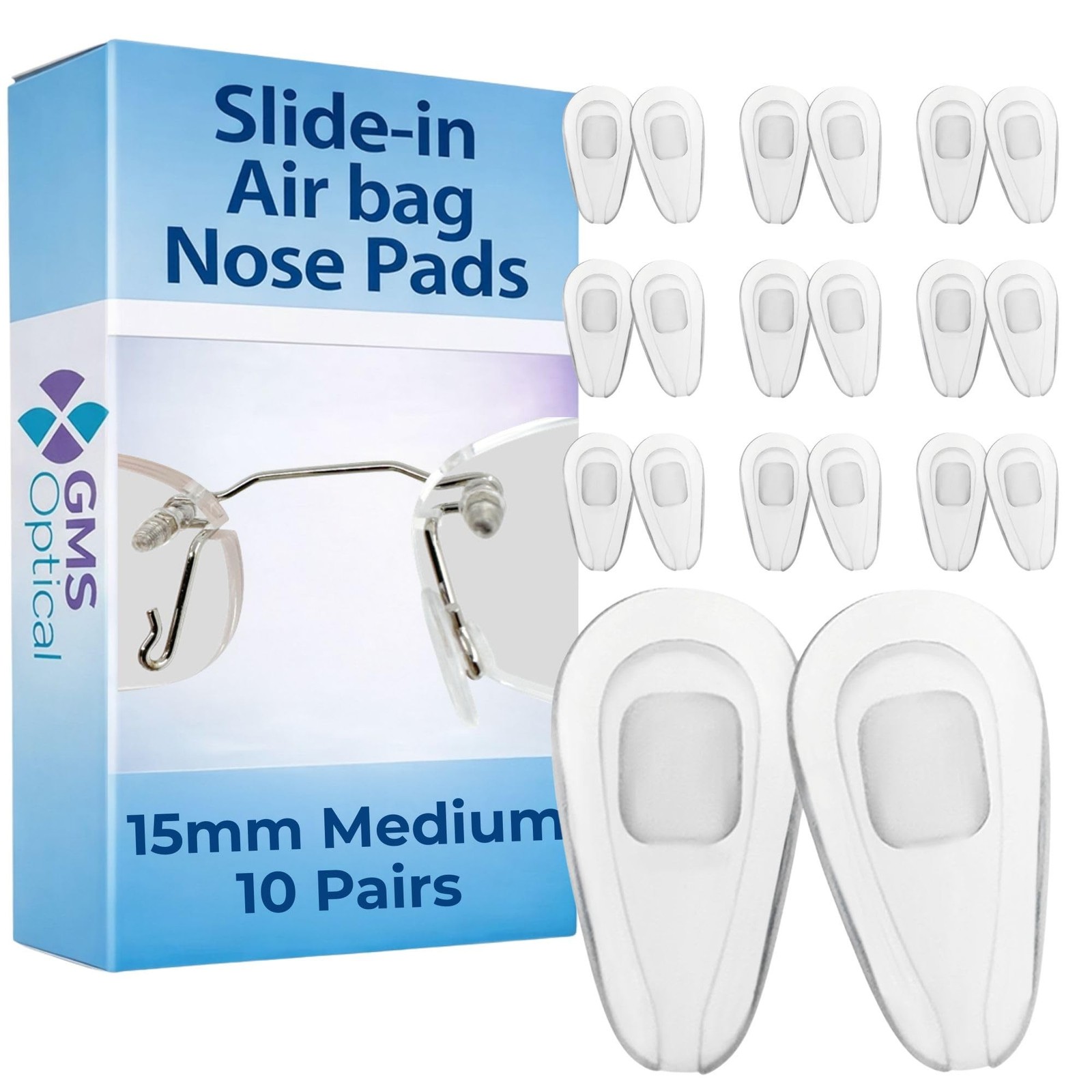 GMS Optical 2.8mm Med-Thick/15mm Medium Length – Air Bag Slide in Silicone No…