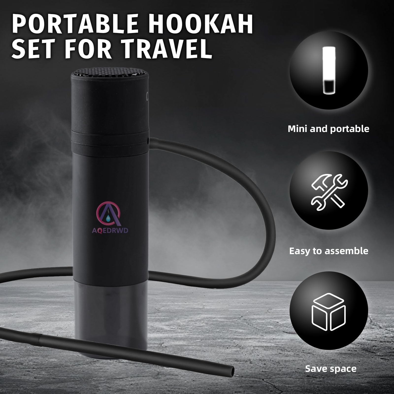 Portable Travel Hookah Set – Easy Assemble & Storage, Includes Carry Bag for Out