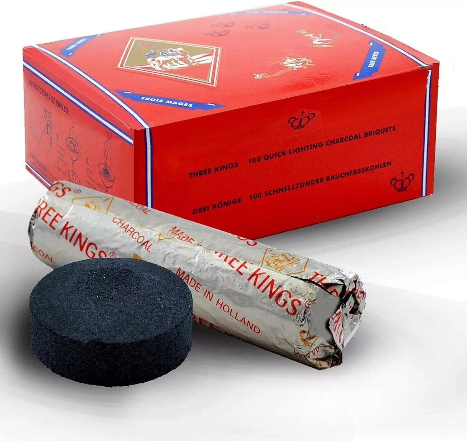 Three Kings Charcoal 40mm Tablets ( FREESHIPPING-FROM USA )