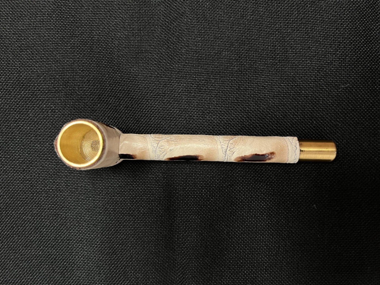 White Tripsy Pipe Brass Genuine leather Metal Bong Tobacco Smoke Hookah Shisha