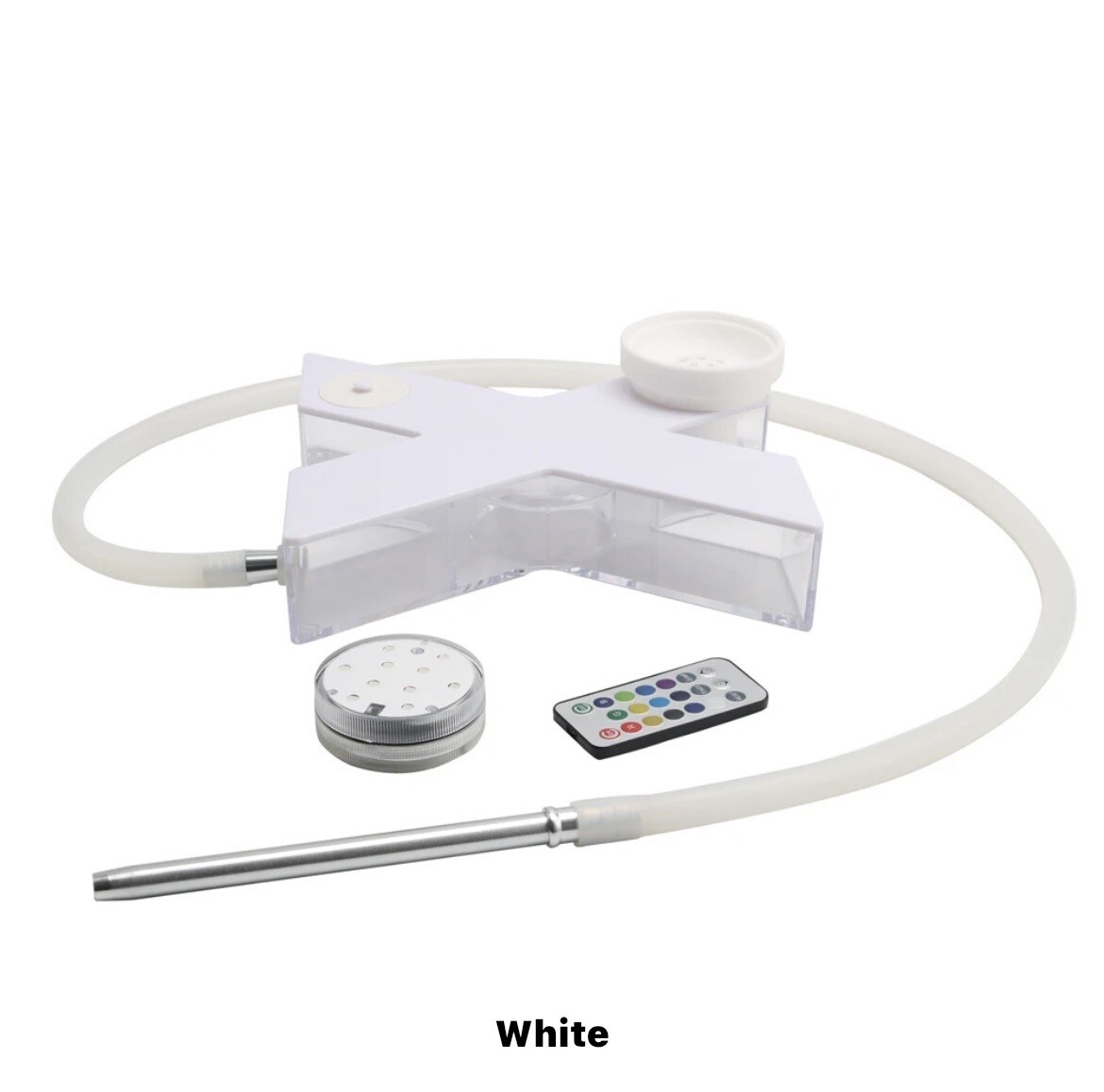 X Shape 1 Hose LED Hookah Complete Set, Coals Included